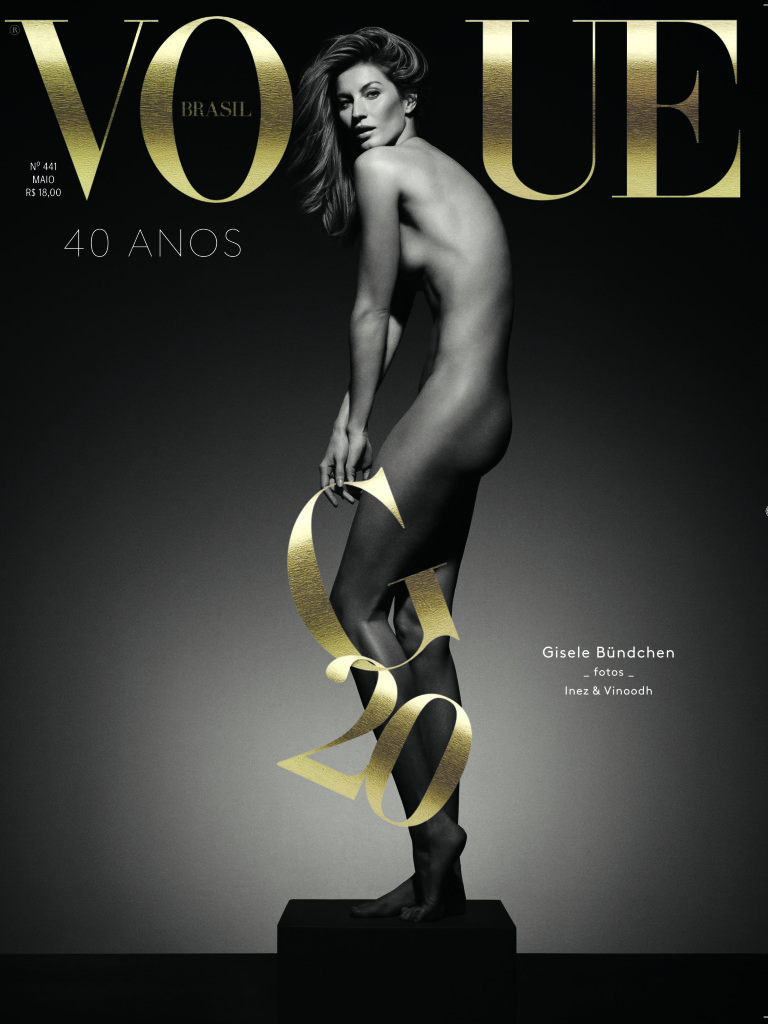 Gisele Bündchen estampa capa de aniversário de 40 anos da Vogue