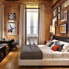 No quarto de casal as linhas retas de mobiliário ajudaram para fazer uma composição bem contemporânea.