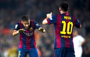 Neymar ficou em terceiro na disputa. Messi venceu o prêmio pela quinta vez