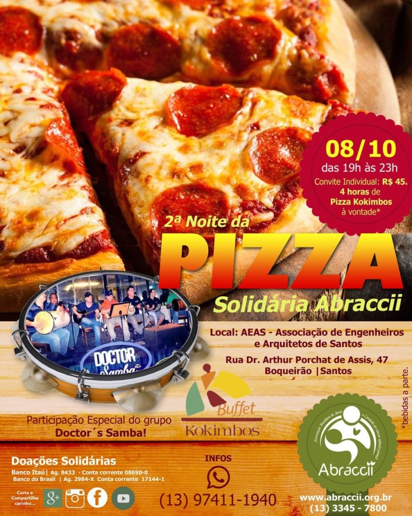 abraccii noite solidária da pizza