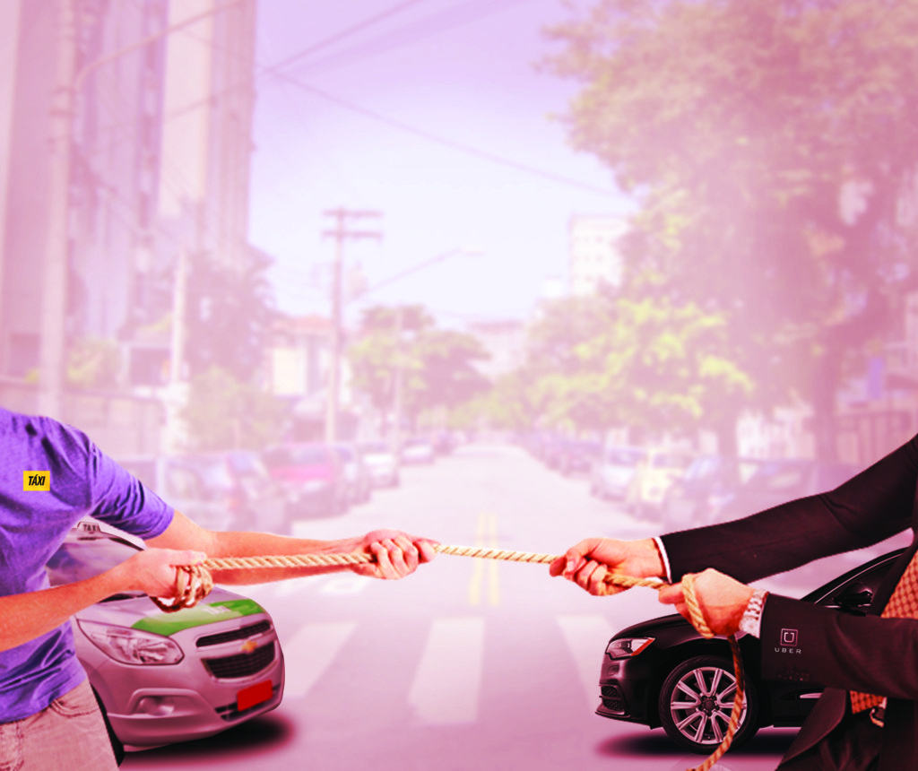 Taxistas e motoristas da Uber travam verdadeira ‘guerra’ no trânsito