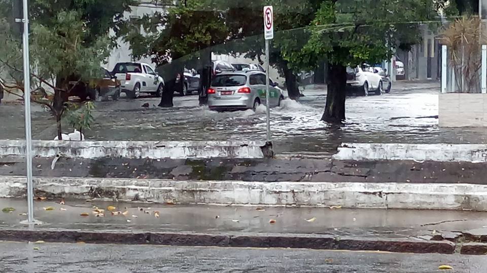 Pontos de alagamento são registrados em Santos