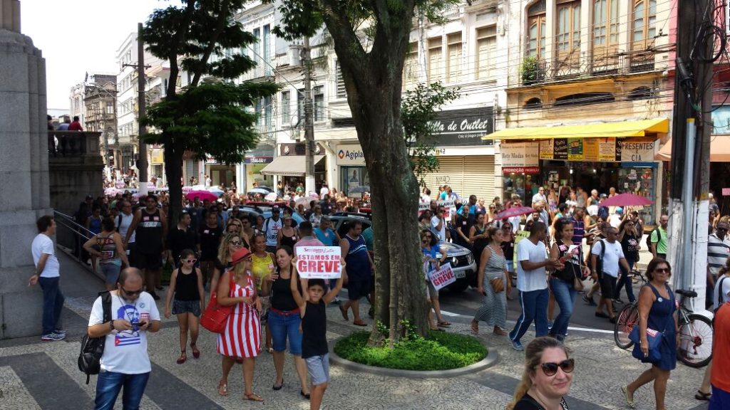 manifestação servidores públicos santos