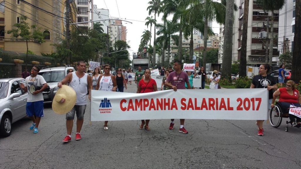 protesto sindicato santos