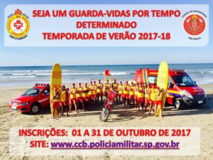 Concurso temporário para salva-vidas no litoral paulista
