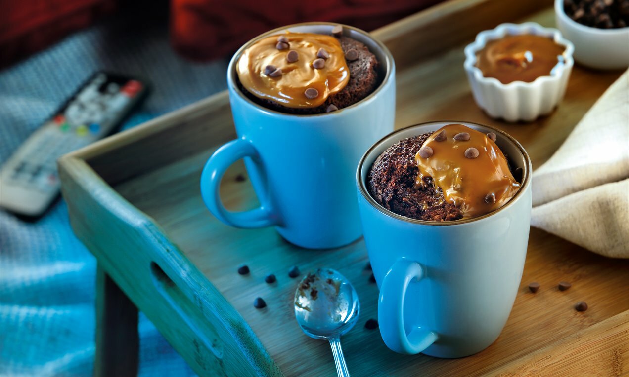 bolo de caneca com doce de leite