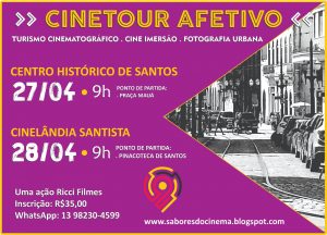 Cinetour afetivo leva a população para conhecer os cinemas de rua em Santos