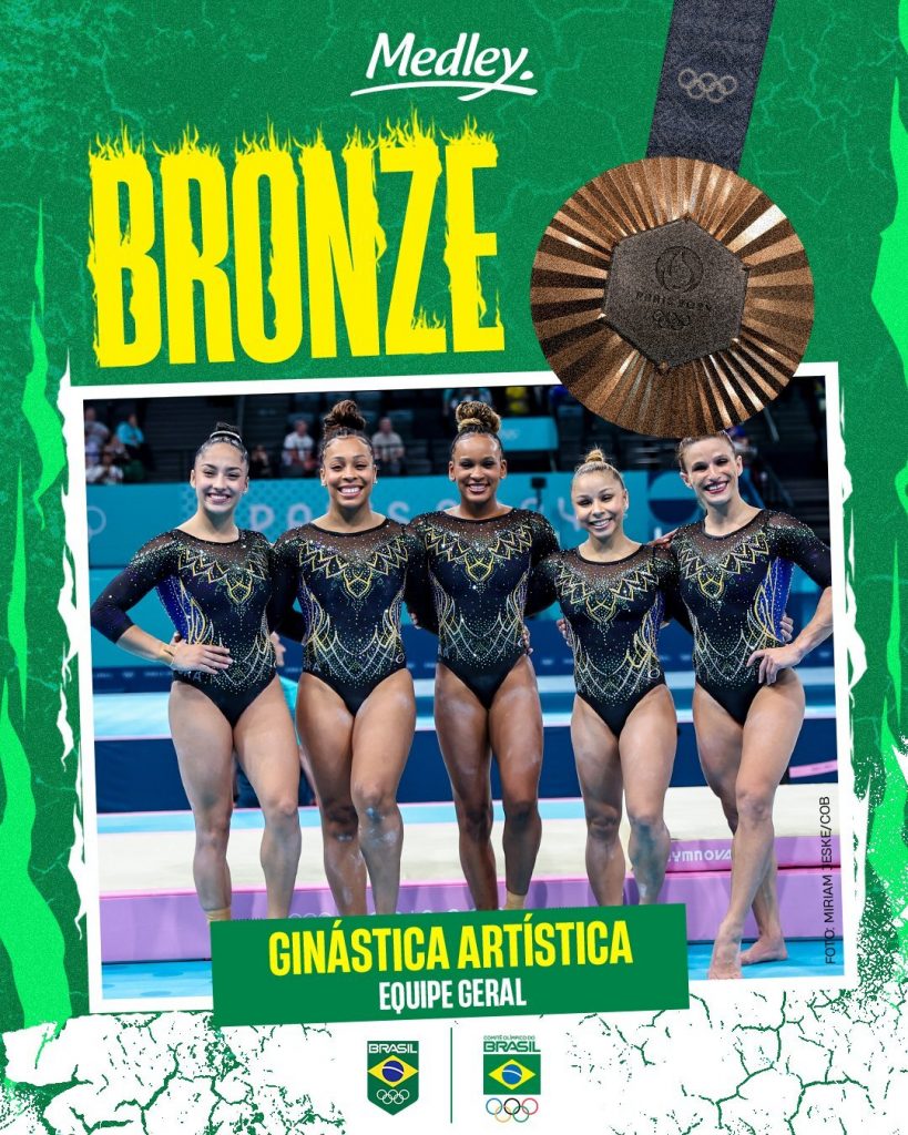 Brasil conquista medalha de bronze por equipe de ginástica artística