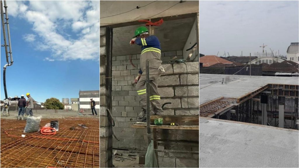 Superestrutura de nova escola municipal na Vila Nova, em Santos, está 85% pronta