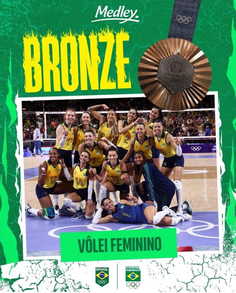 Brasil vence a Turquia e leva o bronze no vôlei nas Olimpíadas