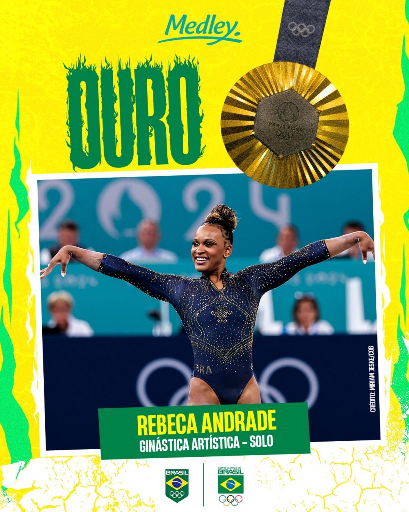 Rebeca Andrade conquista ouro no solo e se torna a maior medalhista do Brasil