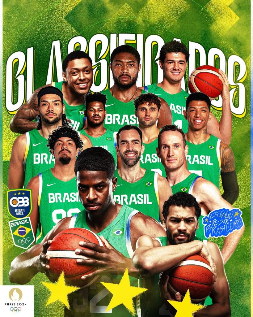 Brasil está classificado para as quartas de final do basquete em Paris