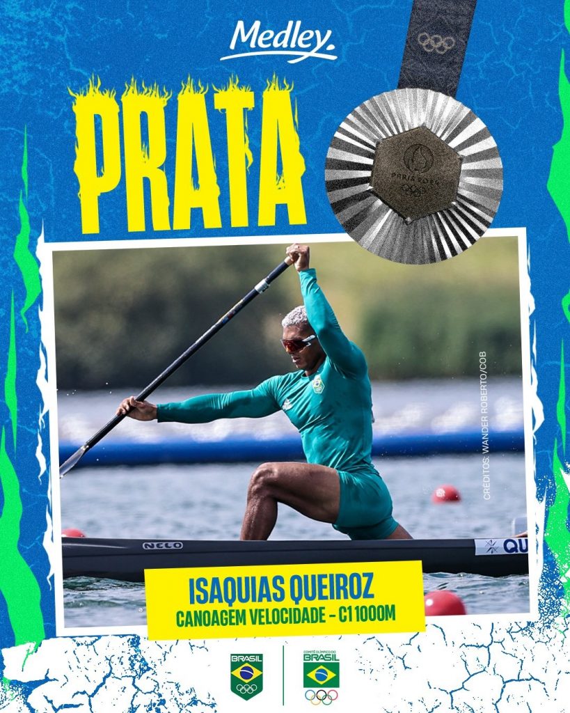 Isaquias Queiroz ganha prata na canoagem velocidade em Paris