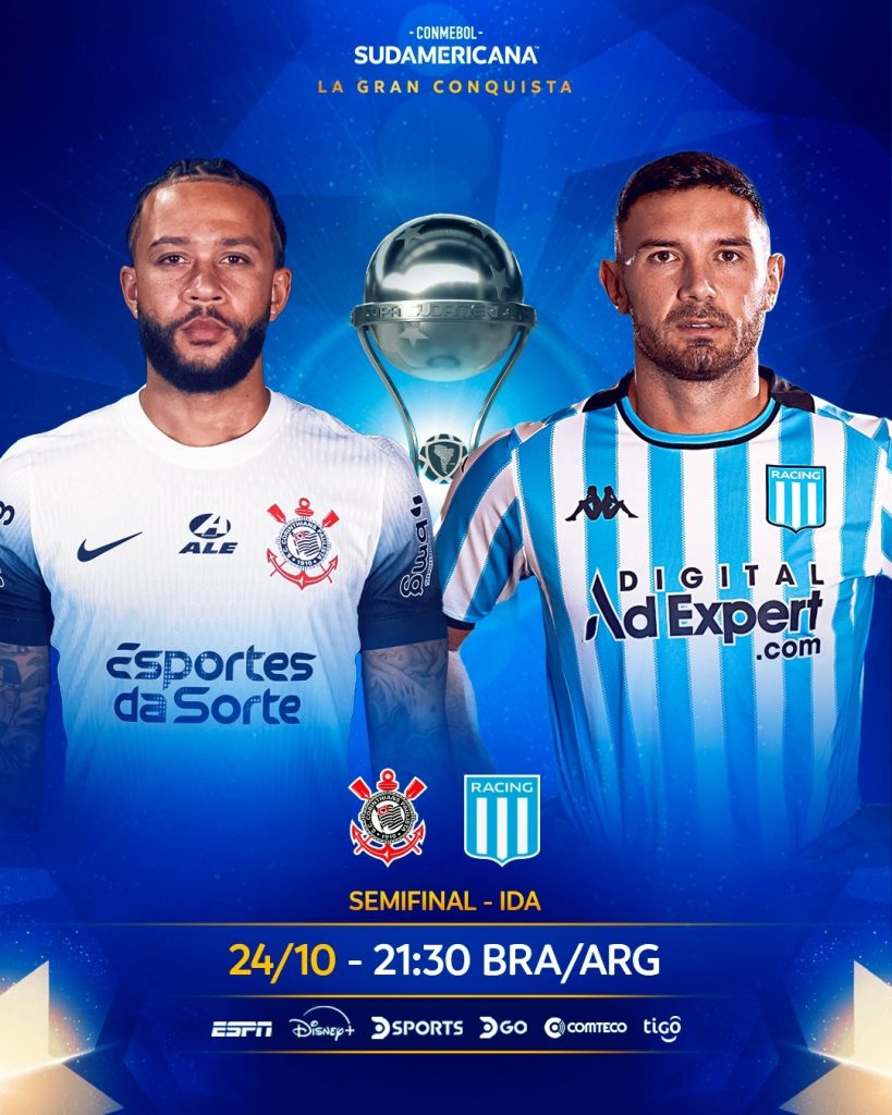 Corinthians enfrenta o Racing-ARG na semifinal da Copa Sul-Americana