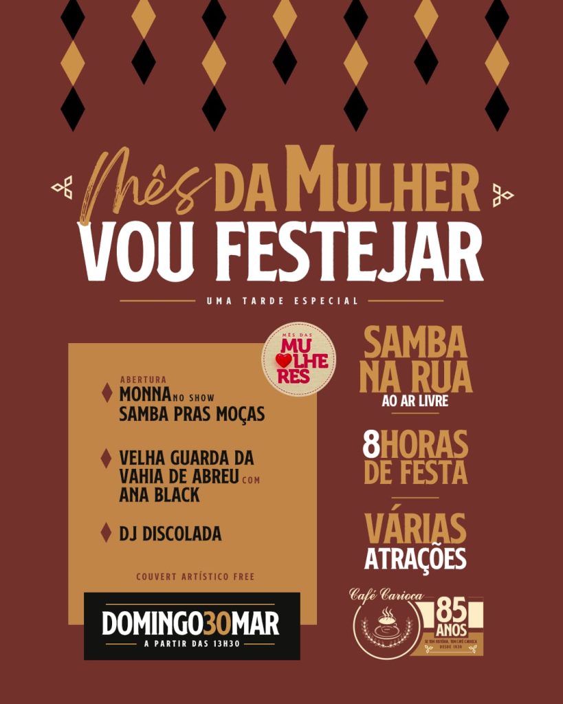 Vou Festejar: Café Carioca celebra o mês da mulher unindo gastronomia e samba