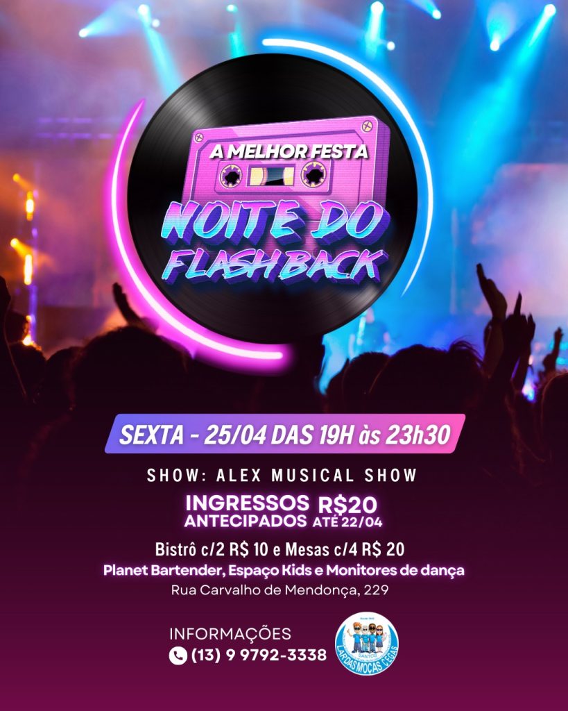 Noite do Flashback promete nostalgia, dança e diversão no Lar das Moças Cegas