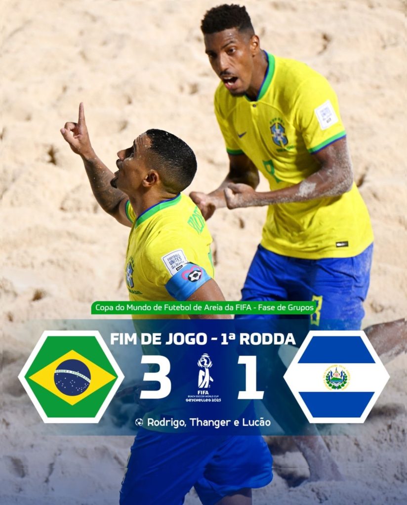 Brasil estreia com vitória na Copa do Mundo de futebol de areia 2025