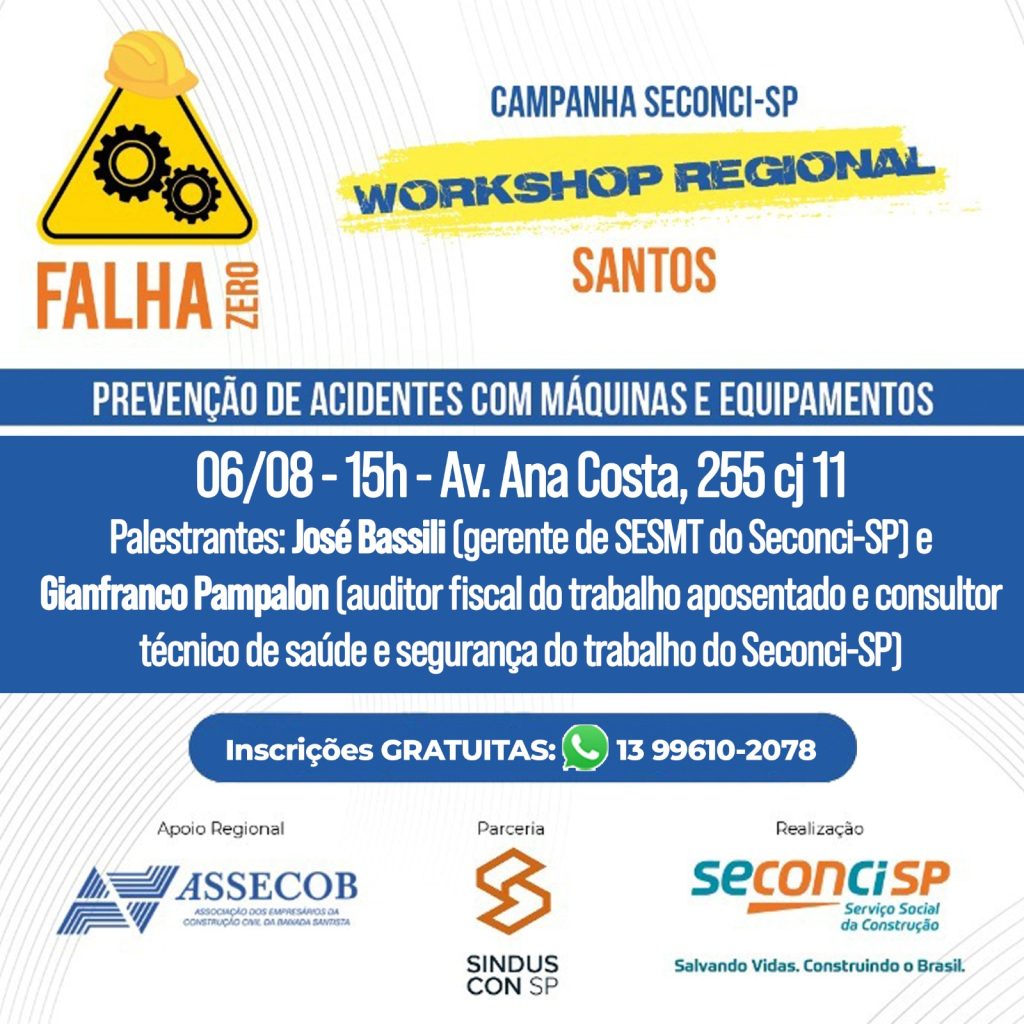 Campanha “Falha Zero” quer reduzir acidentes na construção civil