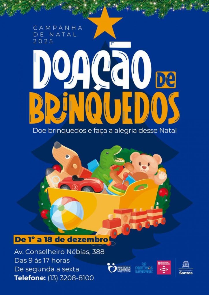 Fundo Social de Santos lança campanha de Natal para arrecadação de brinquedos