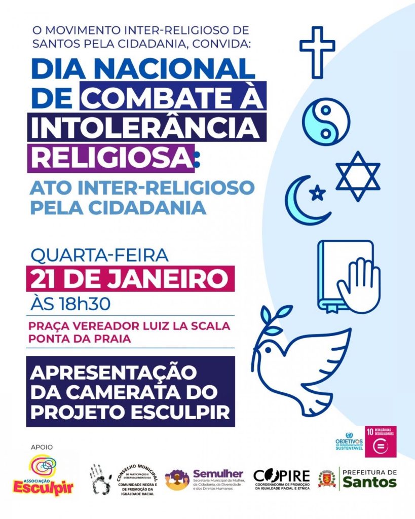 Santos realiza ato pelo Dia de Combate à Intolerância Religiosa