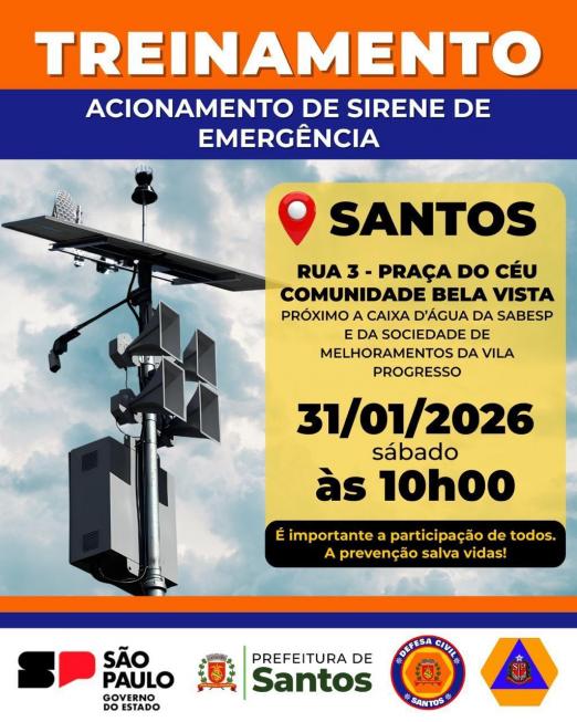 Simulação da Defesa Civil em Santos