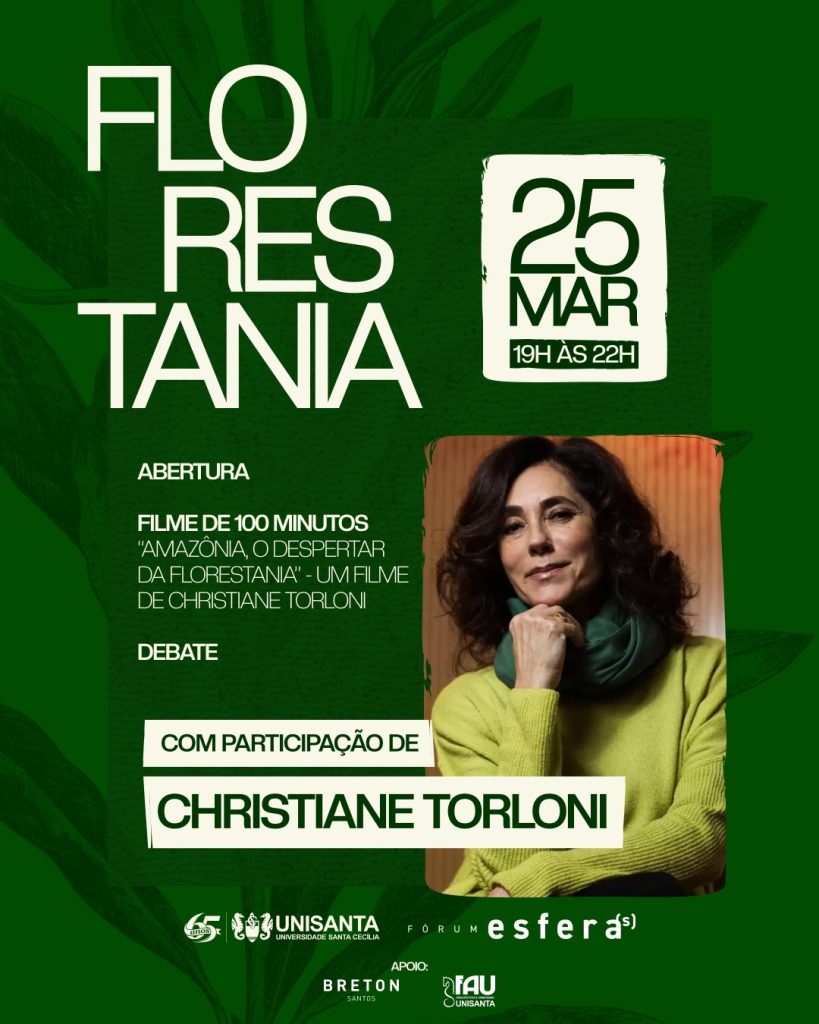 Atriz e diretora Christiane Torloni debate Amazônia em evento acadêmico na Unisanta