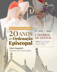 Diocese de Santos celebra missa de ordenação episcopal de Dom Joaquim Mol