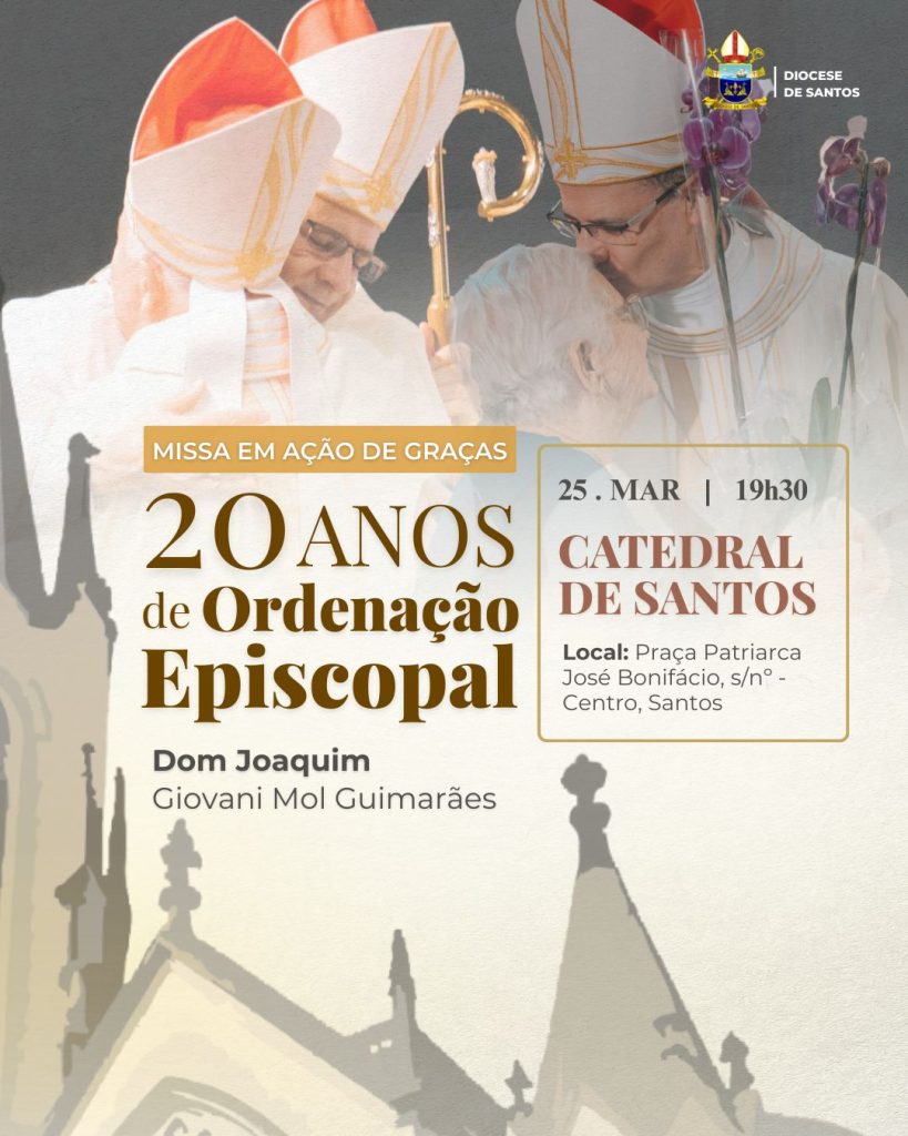 Diocese de Santos celebra missa de ordenação episcopal de Dom Joaquim Mol