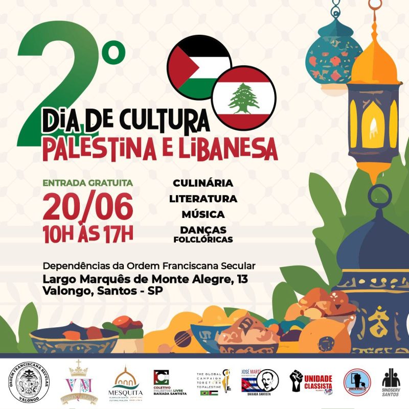 Santos terá segunda edição do Dia de Cultura Palestina e Libanesa