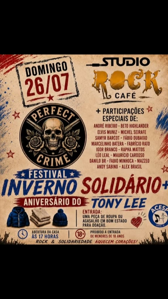 Venha participar do Festival Inverno Solidário
